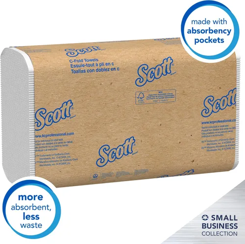 Miniatura 4 de Scott Professional Scott® Toallas de papel plegadas en C, a granel (03623), con Absorbency Pockets™, color blanco