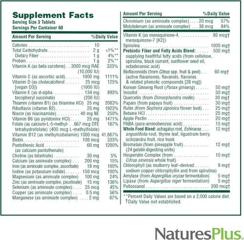 Miniatura 5 de NaturesPlus Source of Life - 180 tabletas, paquete de 2 - Suplemento multivitamínico y mineral con alimentos integrales concentrados - Sin gluten