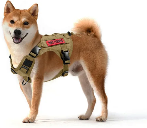 Miniatura 6 de OneTigris Arnés Chaleco Táctico para Perros, Chaleco para Perros de Servicio Sin Tirones con Paneles de Velcro, Arnés Chaleco Ajustable para Perros