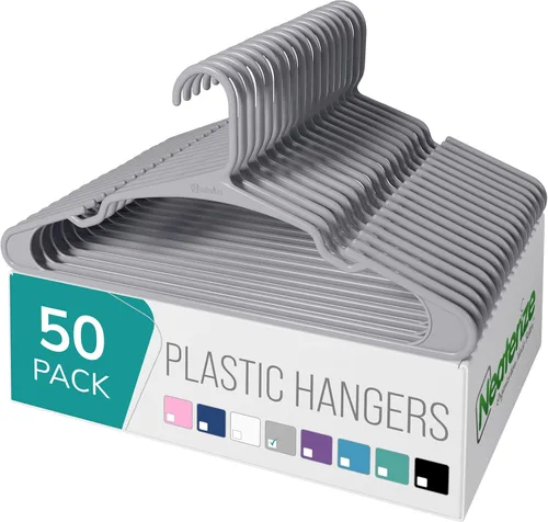 Miniatura 16 de NEATERIZE Ganchos para Colgar Ropa 50 Pack Azul - Ganchos de Plástico - Percheros de Ropa