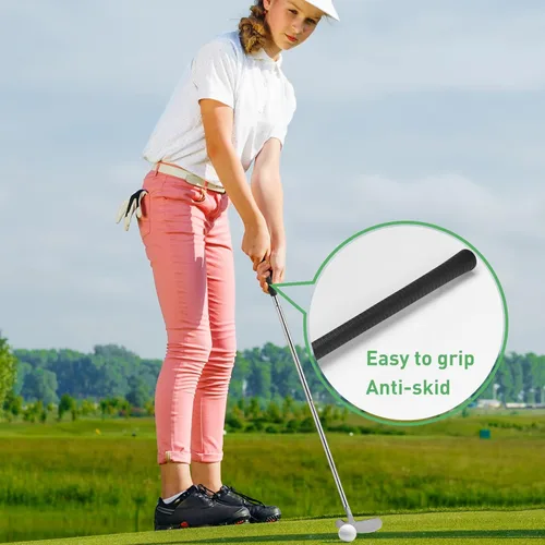 Miniatura 5 de QPPKI Putter de golf – Putter bidireccional de 33 pulgadas para mano izquierda/derecha, con pelotas de práctica, juego combinado de golf