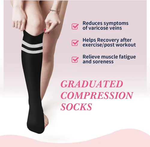 Miniatura 57 de Sooverki - Calcetines de compresión de cobre para circulación, para mujeres y hombres, 6 pares, para correr, atletismo, medicina, enfermería, viajes