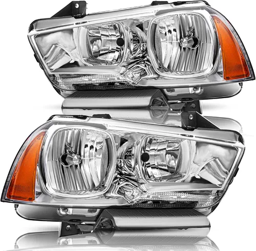 Miniatura 14 de Conjunto de faros halógenos compatible con Dodge Charger 2015-2023 con doble barra LED DRL, par izquierdo del conductor izquierdo