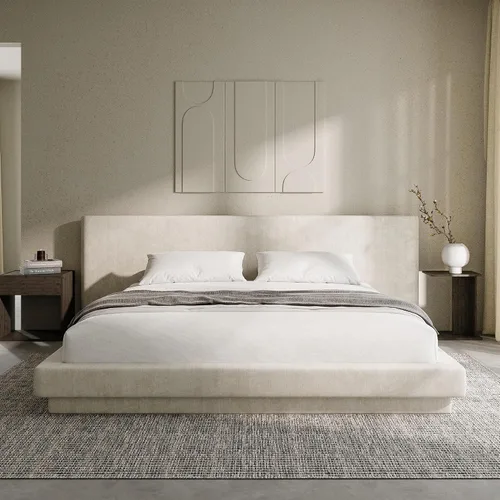 Miniatura 11 de RECCI AirFrame Cloud Queen - Base de cama tapizada con cabecera extra ancha, plataforma totalmente acolchada de espuma de 5 pulgadas, fácil montaje