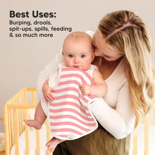 Miniatura 6 de KeaBabies Paquete de 4 paños para eructos para bebé, niña, niño, paño para eructos de algodón orgánico, extra grande, absorbente, suave, juego