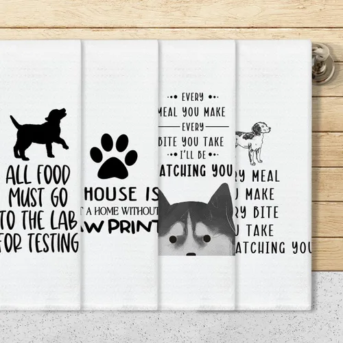 Miniatura 2 de Juego de 4 toallas de cocina para mujeres y hombres, toallas de mano para perros, toallas de cocina para hornear, regalos para amantes
