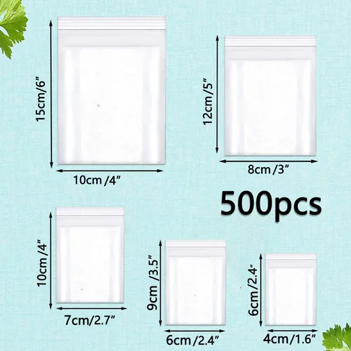 Miniatura 2 de newlng 500 bolsas de plástico pequeñas resellables de polietileno transparentes de 6.3 mil para embalaje de joyas, dulces, aperitivos, cuentas