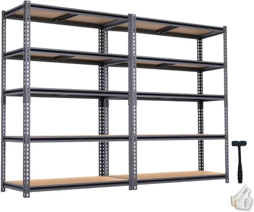 Miniatura 12 de Estantería de garaje, estantes de almacenamiento de metal de 2400 libras, estante resistente de 12 x 28 x 60 pulgadas, estante ajustable, estantes