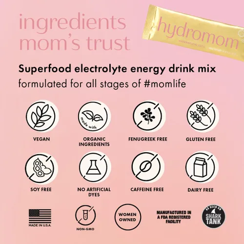 Miniatura 10 de Boobie Hydromom Superfood Mezcla de Bebida con Electrolitos, Sandía Yuzu Impulso Refrescante de Energía e Hidratación para Mamás Esenciales