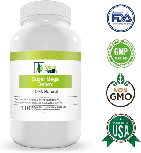 Miniatura 4 de Super Mega Detox Clense Capsulas con Alfalfa, Linaza, Cascara Sagrada, Fibra de Trigo y Avena, linaza (100 cápsulas) (3)