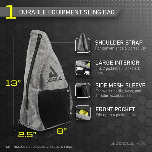 Miniatura 3 de JOOLA Pickleball Paddles & Sets - Includes 2 Rackets, 2–4 Balls, and Storage Carry Bag - USAP Approved Set Essentials