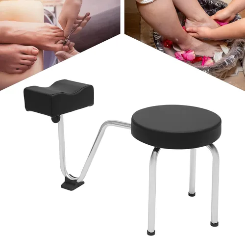 Miniatura 9 de Taburete portátil para pedicura, altura ajustable, negro, para spa, salón de belleza, estudio