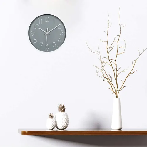 Miniatura 7 de Topkey Reloj de pared de 12 pulgadas silencioso sin tictac, reloj de pared redondo decorativo para sala de estar, dormitorio, cocina
