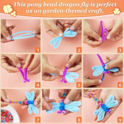 Miniatura 5 de Eppingwin 1000 cuentas de poni, cuentas, cuentas grandes de 0.24 x 0.35 pulgadas, cuentas para el cabello, cuentas para trenzas de cabello, cuentas