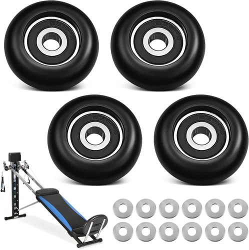 Total Gym Juego de ruedas/rodillos de repuesto para modelos 2000, 3000 y más, 3000 XL, y algunos Very Early XL, negro (paquete de 4)