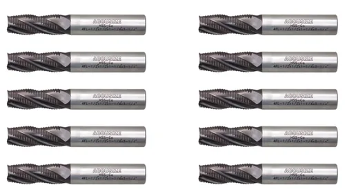 Miniatura 19 de Accusize Industrial Tools Fresa de Extremo de Desbaste M42 8% Cobalto TiAlN Diente Estándar, 3/4'' por 3/4'' por 1-5/8'' Longitud Flt, 1102-0034