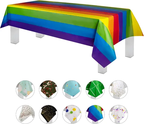 Miniatura 31 de Mantel de plástico de alta calidad - 54 in. x 108 pulgadas. Grandipity - Mantel rectangular (6 y 12 unidades), Agua (Aqua)