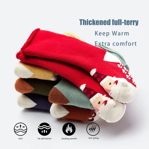 Miniatura 3 de Calcetines cálidos de invierno para bebés y niños, calcetines antideslizantes con agarres para bebés y niñas, calcetines de Navidad de felpa