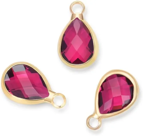 Miniatura 14 de Adabele Colgante de piedra natal de grado A, caída de 11 mm, 14 mm, 16 mm, chapado en oro amarillo de 18 quilates para aretes personalizados