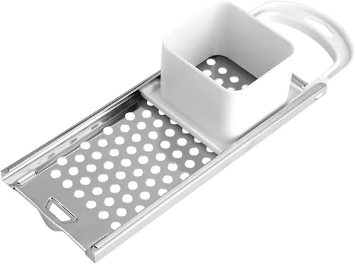 Miniatura 6 de Spaetzle Maker de acero inoxidable, herramienta para hacer albóndigas de fideos con mango de goma con empujador de seguridad para pasta, arroz