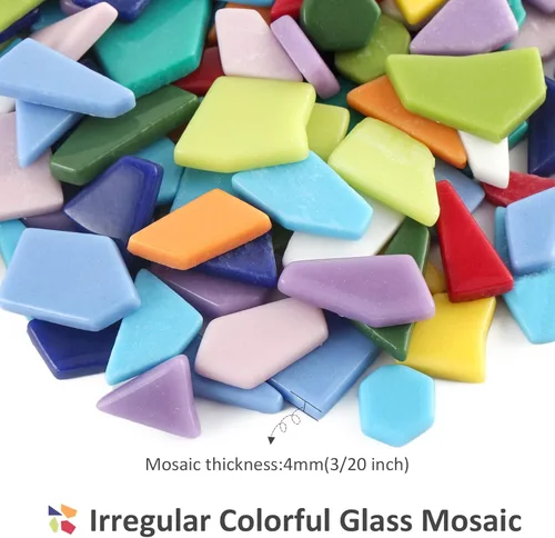 Miniatura 3 de Youway Style Azulejos de mosaico para manualidades a granel, piezas de vidrio de mosaico roto de 7.05 oz para manualidades de mosaico de jardín