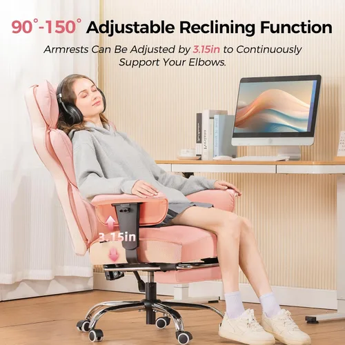 Miniatura 7 de COMHOMA Silla de oficina de escritorio, sillas de oficina grandes y altas, sillas ergonómicas para juegos con asiento ancho, silla de respaldo alto