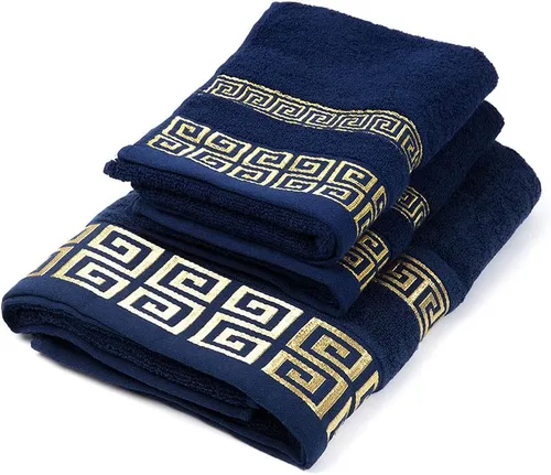 Miniatura 6 de Toallas bordadas 100% algodón altamente absorbentes, juego de toallas de 3 piezas, toalla de baño de hotel, 1 toalla de baño, 2 toallas de mano