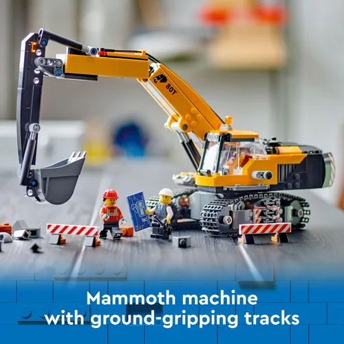 Miniatura 3 de LEGO City Excavadora de Construcción Amarilla Juguete Excavadora para Niños y Niñas de 8 Años en Adelante, 3 Minifiguras de Trabajadores