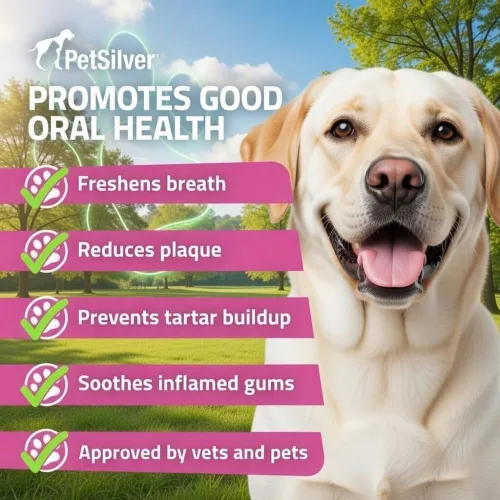 Miniatura 3 de PetSilver Spray de dientes y encías, plata quelatada, ambientador natural para el aliento de perro, limpieza dental para gatos y perros sin