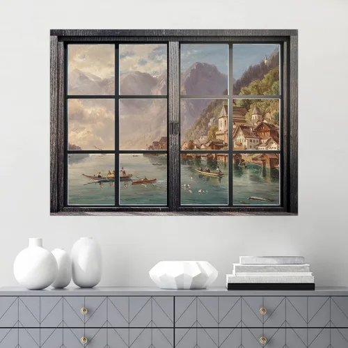 Miniatura 41 de SIGNWIN Adhesivo de pared removible/mural de pared para ventana, vegetación exuberante y árboles iluminados por el sol, fotografía, realismo