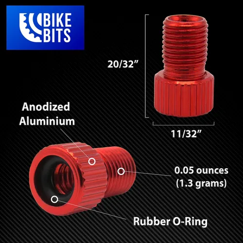 Miniatura 6 de Adaptador de válvula Presta para bicicleta – Convierte Presta a Schrader – Francés/Reino Unido a Estados Unidos – infla neumáticos con bomba Gorras