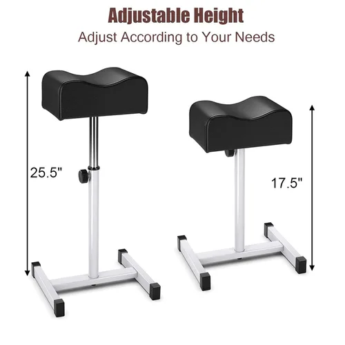 Miniatura 2 de CHAOEEMY Reposapiés de pedicura, taburete de pedicura de altura ajustable, soporte de pedicura para salón en casa, tatuaje, tecnología de uñas Negro
