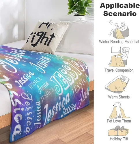 Miniatura 3 de Manta personalizada con nombre para niños, niñas, niños, niñas, manta personalizada con nombre para adultos, hombres y mujeres, mantas de bebé