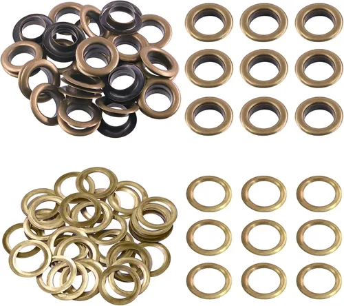 Miniatura 15 de Swpeet 204 piezas – 100 juegos de ojales de agujero de 1/2 pulgada (0.472 in) gruesos de 4 colores ojales de metal ojales y 3 piezas de herramienta