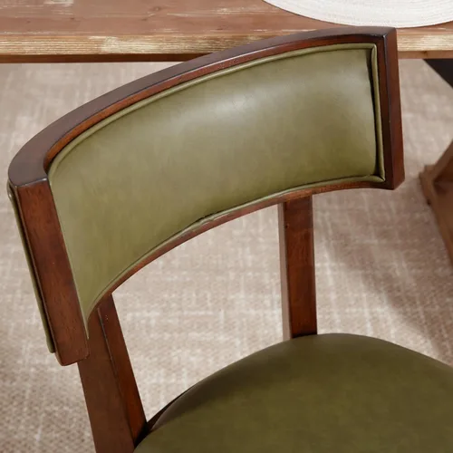 Miniatura 5 de LZAREAL Juego de 2 sillas de comedor modernas de mediados de siglo, sillas de comedor de granja con respaldo curvo, sillas de comedor con patas