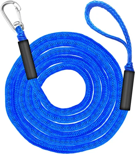 Miniatura 27 de Líneas de muelle elásticas para barcos de 4 pies, cuerda de ancla elástica resistente con ganchos, líneas de muelle seguras, amarres para jet ski