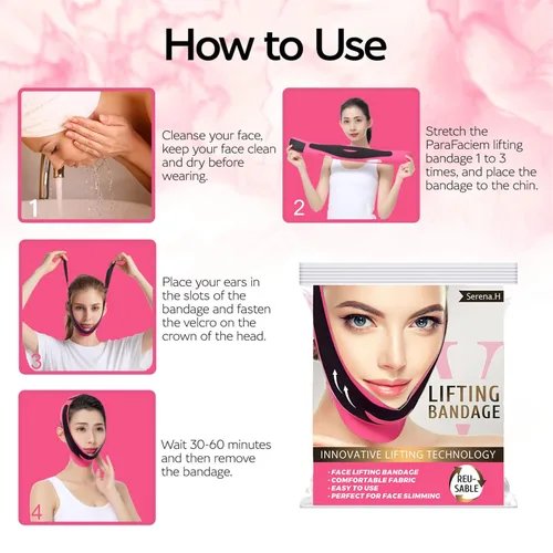 Miniatura 3 de Vendaje elástico para adelgazar la cara V Line Face Shaper mujeres barbilla mejilla elevación cinturón facial anti arrugas correa cuidado facial