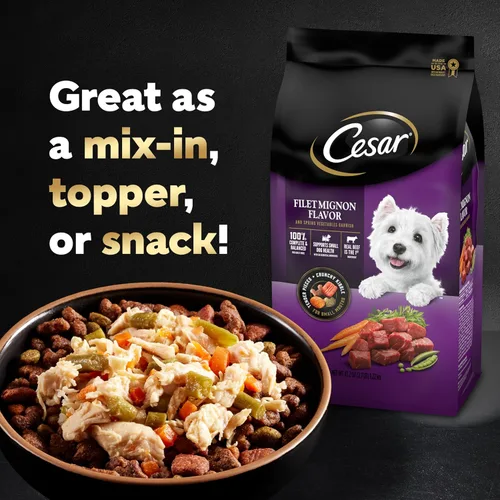 Miniatura 9 de Thierry Mugler Cesar Simplemente elaborado para adultos para adultos Comida para perros Comida Topper Variedad Pack, Pollo, Zanahorias, Y Frijoles