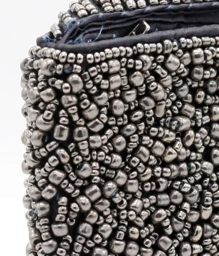 Miniatura 3 de Clutch con cuentas de peltre bolso grande de noche pulsera comercio justo y hecho a mano
