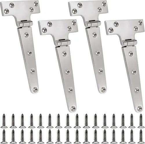 Miniatura 11 de Bisagras en T de Acero Inoxidable 316 de Grado Marino de 4 Pulgadas x 2 Pulgadas Bisagra Pesada para Escotilla de Barco (100 mm x 54 mm) Paquete