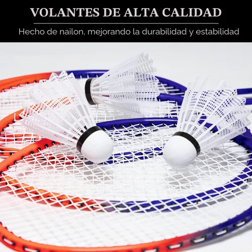 Miniatura 7 de Zdgao Juegos de bádminton para patio trasero, red de bádminton portátil con ajustador de tensión, juego de 4 raquetas de bádminton, 3 volantes