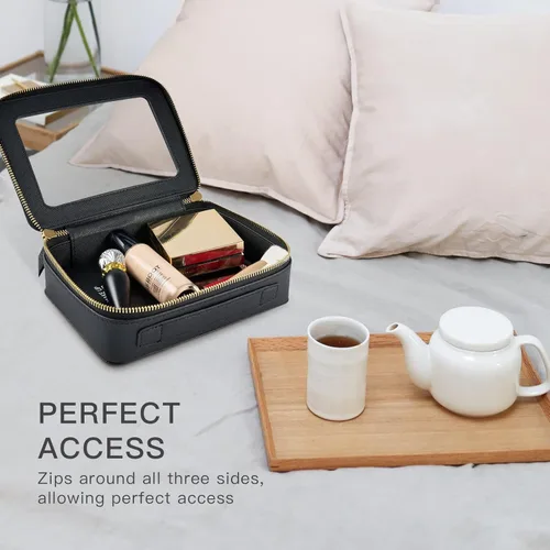 Miniatura 5 de Aveniee Organizador de bolsa de maquillaje transparente, estuche portátil de viaje para cosméticos, bolsa transparente resistente con cremallera