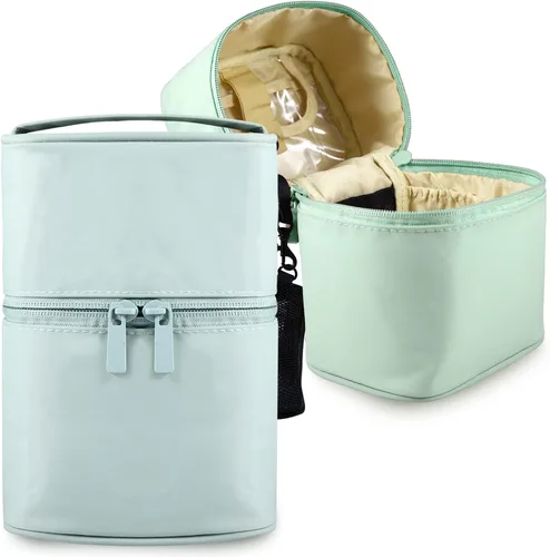 Organizador de brochas de maquillaje, bolsa de maquillaje, juego de brochas de 7.5 x 5.5 x 4.4 pulgadas, soporte para lápices de viaje profesional,