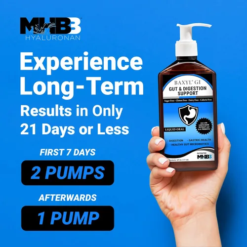 Miniatura 5 de BAXYL GI Liquid, 6 onzas líquidas, suplemento de digestión patentado con hialuronano MHB3, Amaferm y extracto de melena de león para ERGE, SII