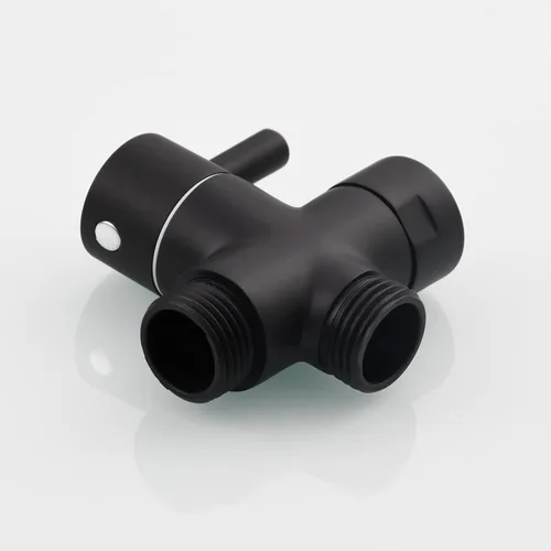 Miniatura 7 de CIENCIA Válvula desviadora de brazo de ducha de 3 vías de latón G 1/2 para ducha de mano, piezas negras, DSF007C