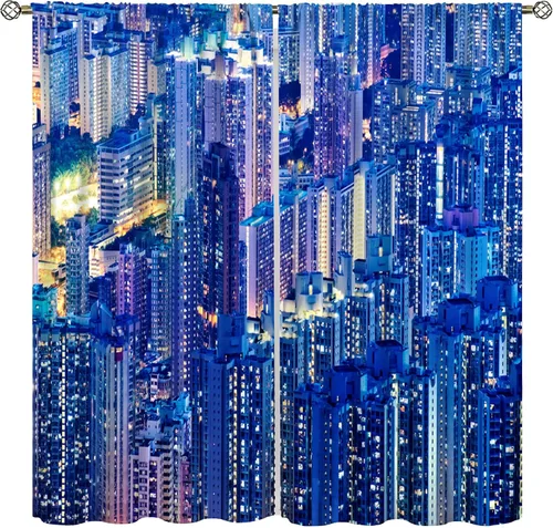 Miniatura 11 de Cortinas de ventana de cascada 3D, paisaje natural, cascada junto al lago, estampado de bosques verdes, decoración del hogar, dormitorio, sala