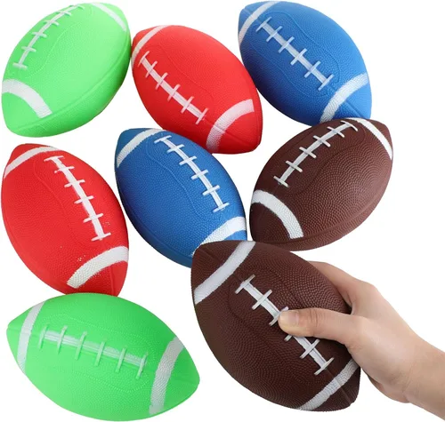 Miniatura 4 de Sosation 12 piezas de mini inflables de fútbol a granel pequeños regalos temáticos de fiesta de fútbol rugby juguetes para juegos al aire libre e