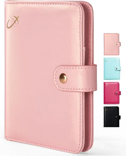 Miniatura 16 de Forvencer Funda para pasaporte con cierre de cremallera seguro, cartera de pasaporte premium para viajes, bonita funda de tarjeta de bloqueo RFID
