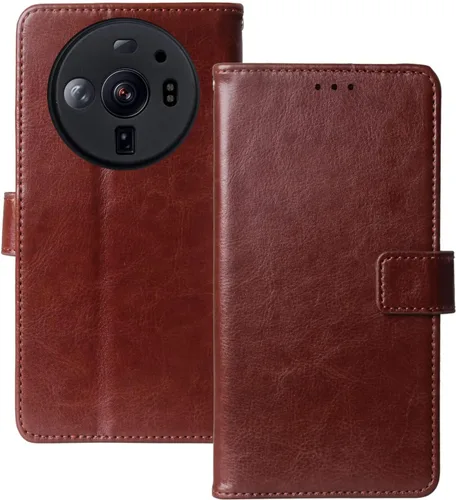 Miniatura 5 de Stand Premium Retro Business Flip Leather Case Protector Bumper for Xiaomi 12S Ultra 6.73" TPU Silicone Protection Phone Cover Skin Folio Book Card