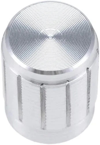 Miniatura 3 de uxcell 5 piezas de potenciómetro de aleación de aluminio de 0.512 x 0.669 in, control de volumen, perilla giratoria con agujero de eje moleteado
